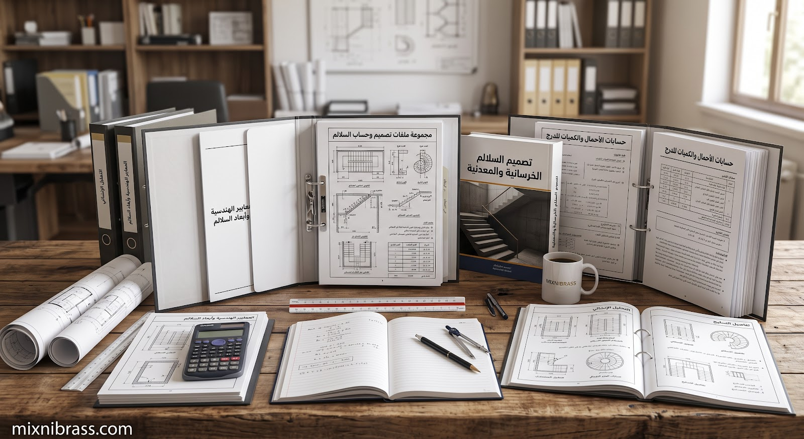تحميل أقوى مجموعة ملفات إكسل لتصميم وحساب السلالم والدرج للمهندس المدني